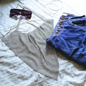 Rhinestone Halter Top